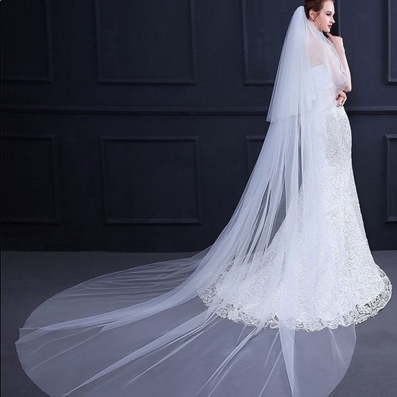 Elegant Tulle Wedding Veils. Long - Picture 4 of 5